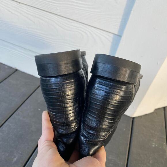 Vintage black leather cowboy boots - Picture 5 of 6